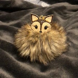 Fox Fur Pom Pom Keychain